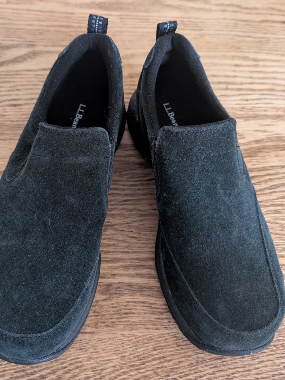 L.L. Bean Slip-On Black Suede Shoes, Women's Size 8.5, Casual Utility Style